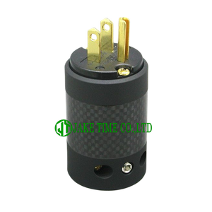 Audio Grade NEMA 5-15P Power Plug Black, Carbon Shell, Gold Plated