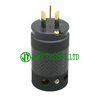 Audio Plug AS/NZS 3112 Australia Power Plug Black, Carbon Shell, Gold Plated