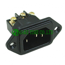 Audio Inlet IEC 60320 C14 Power Inlet Black, Gold Plated Copper