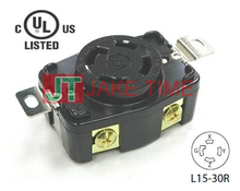 NEMA L15-30R Locking Type Receptacle, get UL/cUL Approved, 3Ø/4W, 250V AC/30A Current Rating, with PC Body
